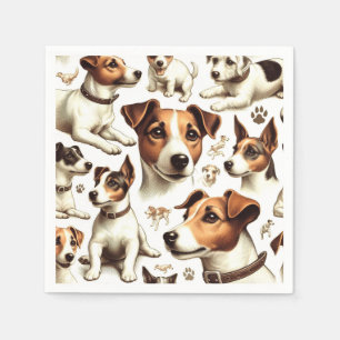 Vintage Jack Russell Terrier Seamless Napkin