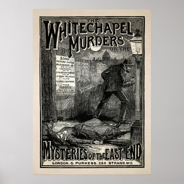 Vintage Jack the Ripper Art Poster (Front)