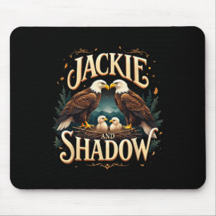 Vintage Jackie And Shadow Bald Eagle Family Graphi Mouse Mat