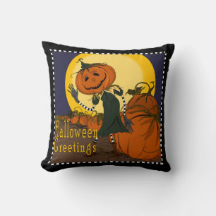 Vintage Jackolantern Halloween Pillow