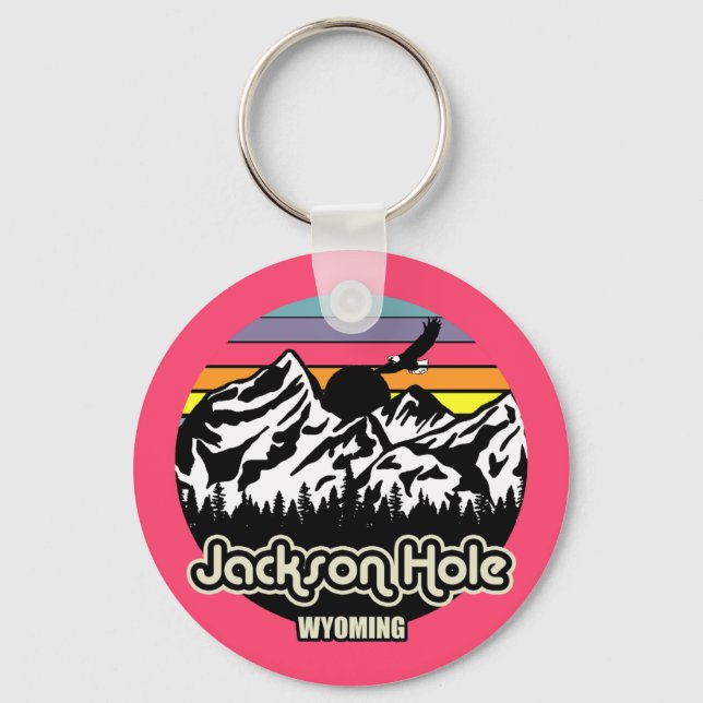 Vintage Jackson Hole Wyoming Key Ring (Back)