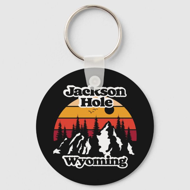 Vintage Jackson Hole Wyoming Key Ring (Front)