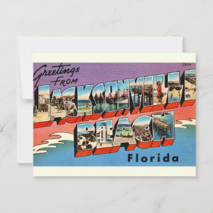 Vintage Jacksonville Beach Florida Postcard