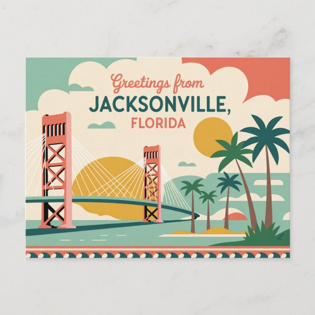 Vintage Jacksonville Postcard | Greetings from (Front)