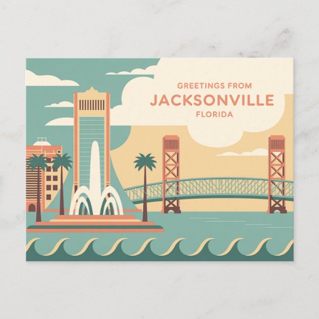 Vintage Jacksonville Postcard | Greetings from (Front)