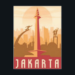 Vintage jakarta Indonesia java Travel watercolor Postcard<br><div class="desc">vintage,  retro,  travel,  modern,  watercolor,  classic,  jakarta,  Indonesia,  java,  bali, </div>