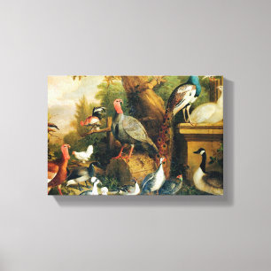 Vintage Jakob Bogdani Birds in a Landscape  Canvas Print