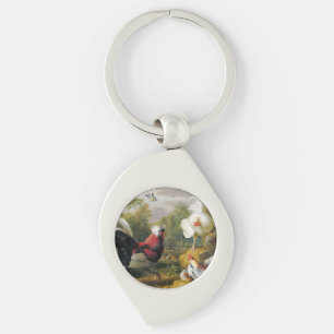 Vintage Jakob Bogdani The Cockrels Fight Key Ring