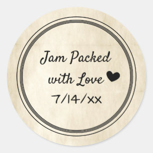 Vintage Jam Packed With Love Canning Jar Label