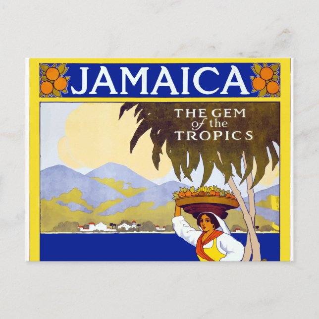 Vintage Jamaica Gem of the Tropics Travel Postcard (Front)
