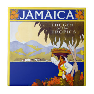 Vintage Jamaica Gem of the Tropics Travel Tile