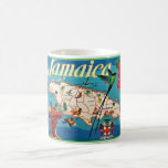 Vintage Jamaica Island Map P Coffee Mug<br><div class="desc">A wonderfully colourful vintage map postcard of Jamaica repurposed on mugs or glassware.</div>
