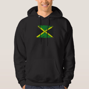 Vintage Jamaica Jamaican Flag Pride Support Jamaic Hoodie