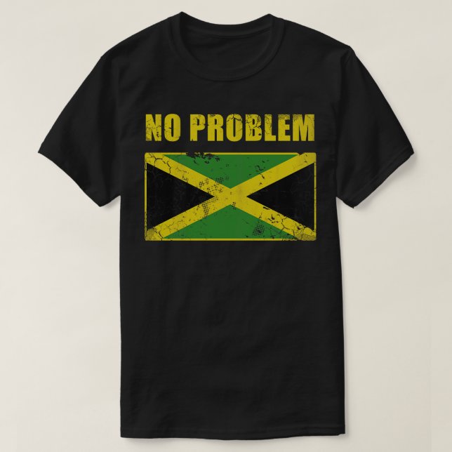 Vintage Jamaica No Problem Jamaican Flag T-Shirt (Design Front)