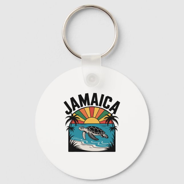 Vintage Jamaica Reggae Vacation  Key Ring (Front)