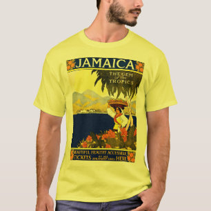 Vintage Jamaica Travel Illustration Poster T-Shirt