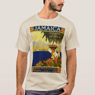 Vintage Jamaica Travel Illustration Poster T-Shirt
