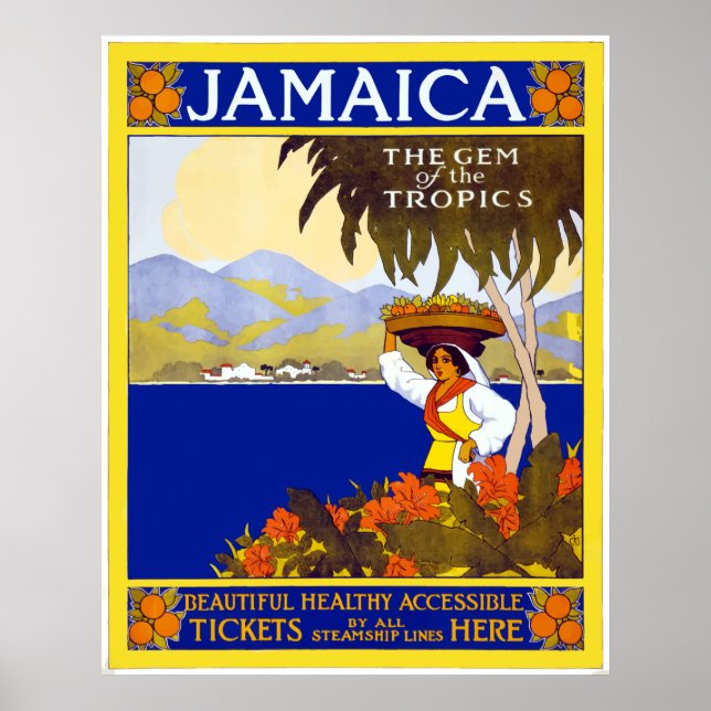 Vintage Jamaica Travel Poster (Front)