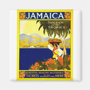 Vintage Jamaica Travel Poster Magnet