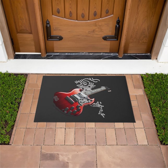 Vintage Jamming  Musical Notes Doormat (Outdoor)