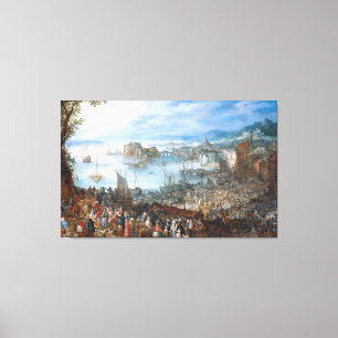 Vintage Jan Brueghel The Great Fish Market Canvas Print