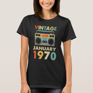 Vintage January 1970 Retro 80's Old School Boombox T-Shirt