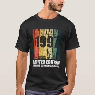 Vintage January 1997 Bday Gifts 25 Years Old 25Th T-Shirt