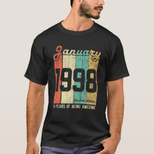 Vintage January 1998 24 Years Of Being Awesome 24T T-Shirt