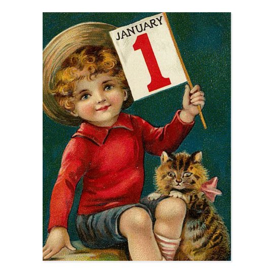 Vintage January 1st Postcard