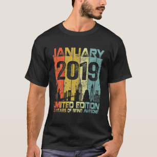 Vintage January 2019 Funny 3Rd Birthday 3 Years Ol T-Shirt