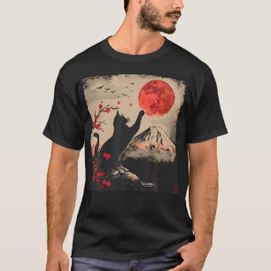Vintage Japan Art Japanese Theme Retro Print Black T-Shirt