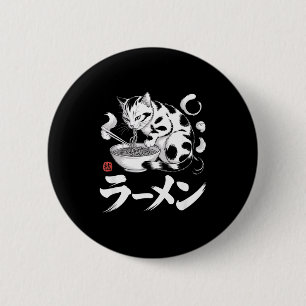 Vintage Japan Art Ramen Cat Retro Japanese Food Lo 6 Cm Round Badge