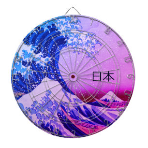 Vintage Japan & Great Wave off Kanagawa Art Dartboard
