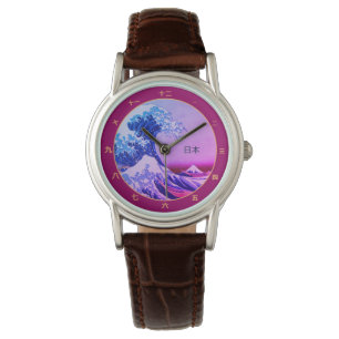 Vintage Japan, Great Wave off Kanagawa kanji watch