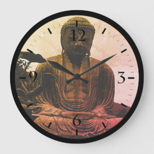 Vintage Japan Kamakura Great Buddha Button Large Clock