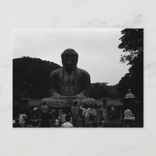Vintage Japan Kamakura Great Buddha tourists Postcard