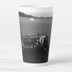 Vintage Japan Mie Mikimoto Island Pearl diver boat Latte Mug