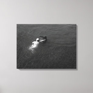 Vintage Japan Mie Mikimoto Pearl Island diver Canvas Print