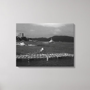 Vintage Japan Mie Mikimoto Pearl Island view Canvas Print