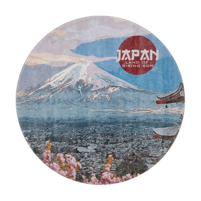 Vintage Japan Mt. Fuji Travel     Cutting Board (Front)