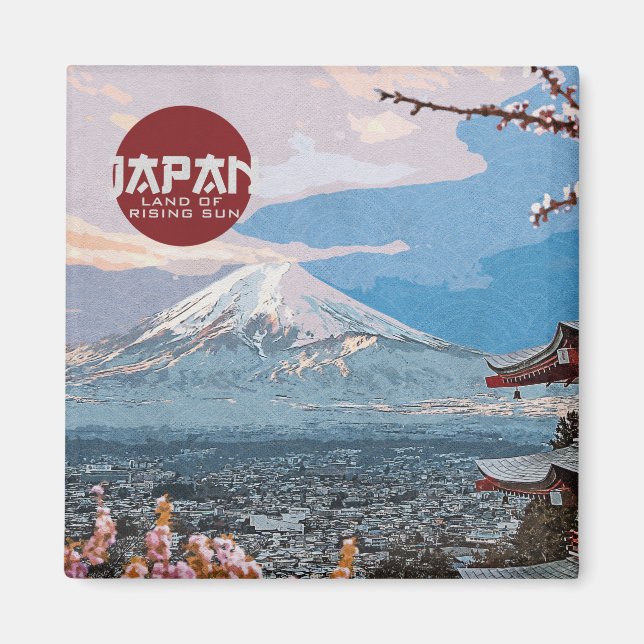 Vintage Japan Mt. Fuji Travel      Magnet (Front)