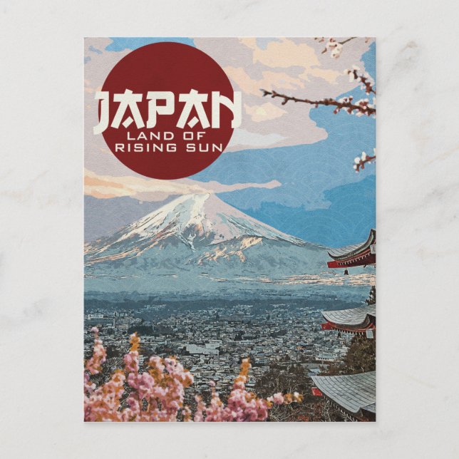 Vintage Japan Mt. Fuji Travel   Postcard (Front)