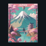 Vintage Japan tokyo Travel watercolor Asia  Postcard<br><div class="desc">vintage,  retro,  travel,  modern,  watercolor,  classic,  Japan,  tokyo,  asia, </div>