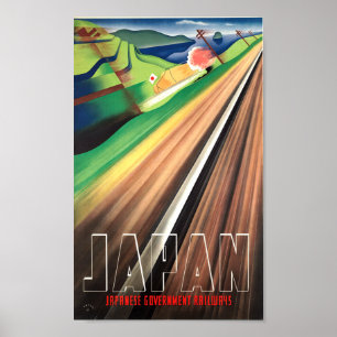 Vintage Japan Train Travel Poster