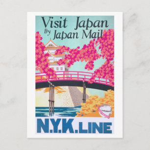 Vintage Japan Travel Poster Art Postcard