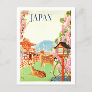Vintage Japan Travel Poster Postcard