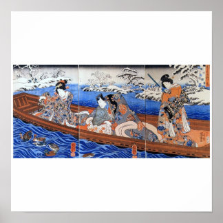 Vintage Japanese Art 1800's Poster