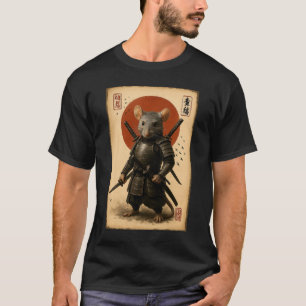 Vintage Japanese Art Anime Graphic Samurai Rat War T-Shirt