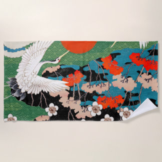 Vintage Japanese Art Beach Towel