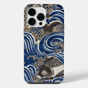 Vintage Japanese Art Carp in Waves Koi  iPhone 14 Pro Max Case